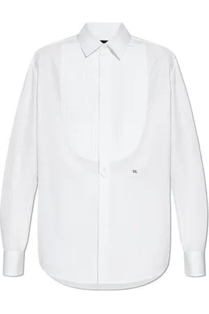 Dsquared2 Femme, Blouses et Chemises, Blanc, Taille: 34 FR Chemise en coton avec patte de boutonnage dissimulée
