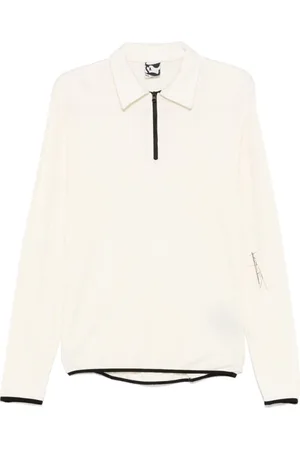 GR10K Homme, Tops, Blanc, Taille: M Polo à Demi-Zip Blanc