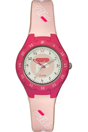 Fila Homme, Accessoires, Rose, Taille: ONE Size Montre Unisexe pour Enfants kids 30 mm Bracelet en Silicone 38-204