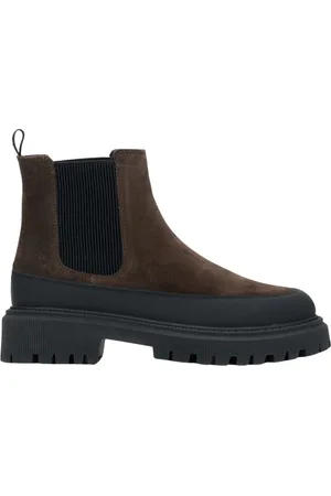 Estro Femme, Chaussures, Brun, Taille: 39 EU Bottes Chelsea marron pour femmes en véritable velours et cuir italien