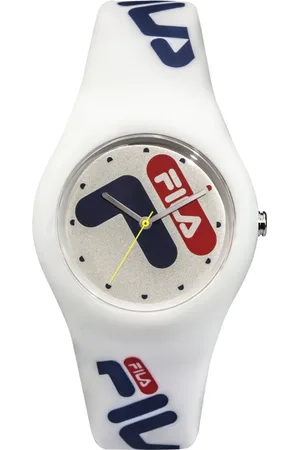 Fila Unisex, Accessoires, Blanc, Taille: ONE Size Montre pour homme style 40 mm Bracelet en silicone 38-185