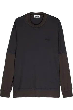 MAGLIANO Homme, Sweatshirts et sweats à capuche, Gris, Taille: 2XS Tee Oversized Col Rond en Bleu/Gris