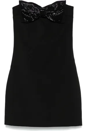 Self-Portrait Femme, Robes, Noir, Taille: 38 FR Robe Bandeau Noire avec en Strass