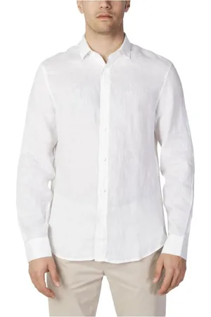 Armani Exchange Homme, Chemises, Blanc, Taille: L Chemise à manches longues en lin