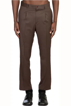 COSTUMEIN Homme, Pantalons, Brun, Taille: M Pantalon plissé dans le style Valerio