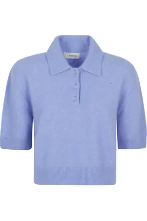 LANEUS Femme, Tops, Bleu, Taille: 36 FR Pull en Cachemire et Soie Bleu Clair