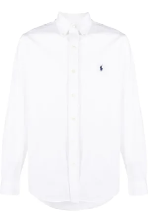 Ralph Lauren Homme, Chemises, Blanc, Taille: S Chemise en coton brodé