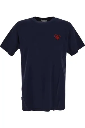 Family First Homme, Tops, Bleu, Taille: M T-shirt coton coeur
