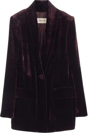 GENTRYPORTOFINO Femme, Vestes, Violet, Taille: 36 FR Veste Femme Viscose Soie Violette