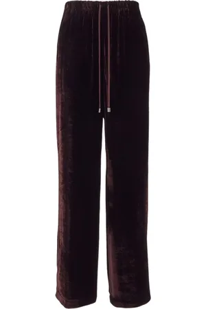 GENTRYPORTOFINO Femme, Pantalons, Violet, Taille: 36 FR Pantalon Droit en Soie Viscose Violet