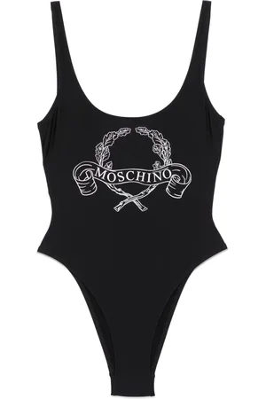 Moschino Femme, Maillots de bain, Noir, Taille: 38 FR Noir Vêtements de Mer Maillot de Bain Impression Avant