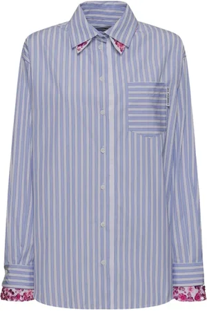 Des Phemmes Femme, Vestes, Bleu, Taille: 38 FR Chemise Oversize en Coton