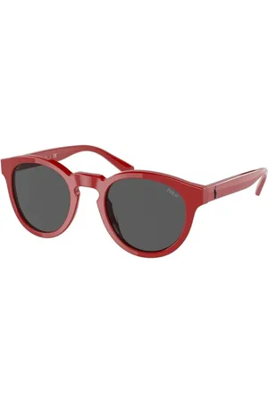 Ralph Lauren Homme, Accessoires, Rouge, Taille: ONE Size Lunettes de soleil en acétate avec verre noir et protection de catégorie 3
