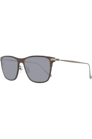 Hackett Homme, Accessoires, Gris, Taille: ONE Size Lunettes de soleil grises en bois et métal avec verre photochromatique