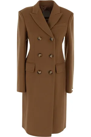 Sportmax Femme, Manteaux, Brun, Taille: 36 FR Manteau Morgana en Laine Vierge