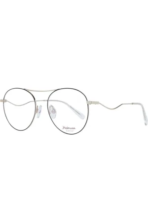 ANA HICKMANN Femme, Accessoires, Jaune, Taille: ONE Size Monture Optique Ronde en Métal Doré avec Étui