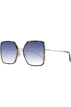 ANA HICKMANN Femme, Accessoires, Brun, Taille: ONE Size Lunettes de Soleil Carrées en Métal Marron avec Protection UV