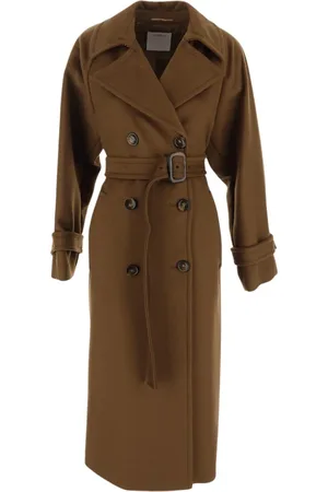 Sportmax Femme, Manteaux, Vert, Taille: 40 FR Manteau Leandro en Laine Vierge