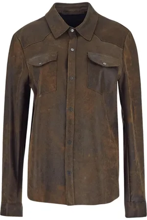 SALVATORE SANTORO Homme, Vestes, Brun, Taille: L Chemise en Cuir Bay