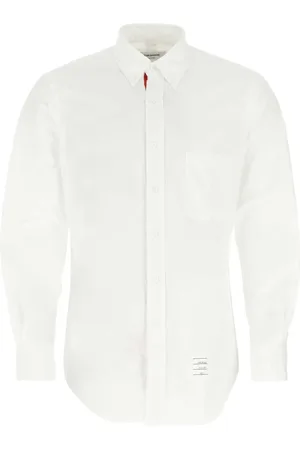 Thom Browne Homme, Chemises, Blanc, Taille: L Chemise Classique en Coton Blanc