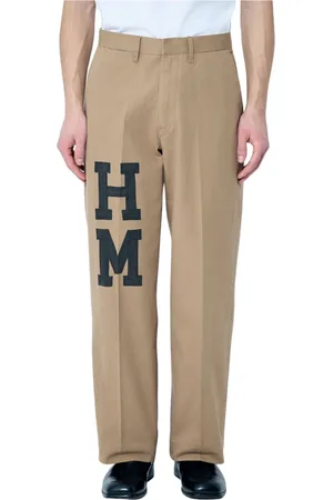 HUMAN MADE Homme, Pantalons, Brun, Taille: L Pantalon Chino Large avec Logo Imprimé
