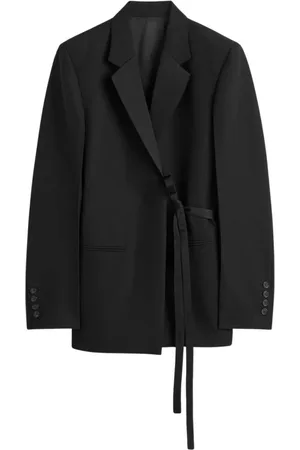 Totême Femme, Vestes, Noir, Taille: 42 FR Satin-Lapel Wrap Blazer