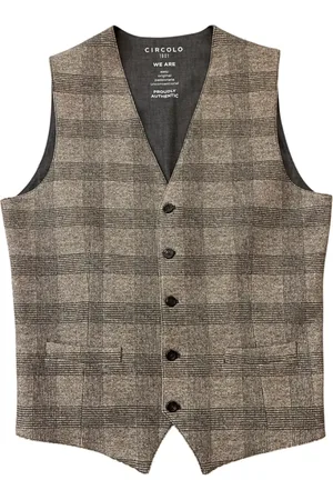 Circolo Homme, Vestes, Multicolore, Taille: M Gilet Marron - Mélange Coton Élasthanne