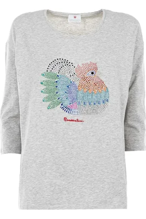 Braccialini Femme, Tops, Gris, Taille: 42 FR Gallo Glitter Manche 3/4 T-shirt