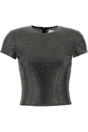 GIUSEPPE DI MORABITO Femme, Blouses et Chemises, Noir, Taille: 36 FR Mesh Embellished T-shirt