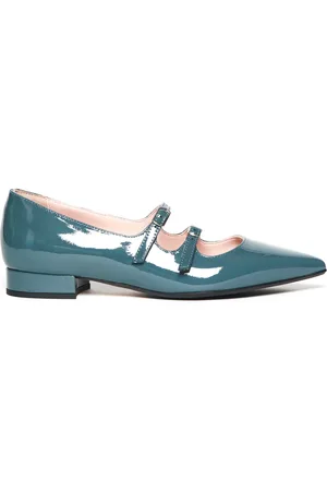 ANNA F. Femme, Chaussures, Bleu, Taille: 37 EU Chaussure basse en cuir pétrole 1754