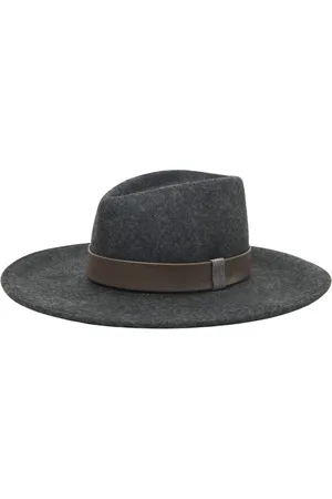 PESERICO SIGN Unisex, Accessoires, Gris, Taille: S Fedora à Large Bord en Feutre de Laine