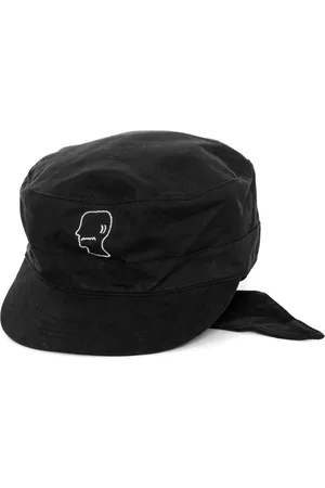 Brain Dead Homme, Accessoires, Noir, Taille: ONE Size Chapeau Bandana à Logo Brodé et Attache
