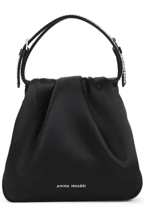 Amina Muaddi Femme, Sacs, Noir, Taille: ONE Size Sac à Bandoulière Noir avec Cristaux