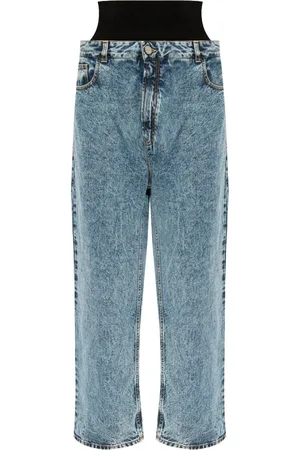 Alaïa Femme, Jeans, Bleu, Taille: 40 FR Jean droit en mélange de coton bleu