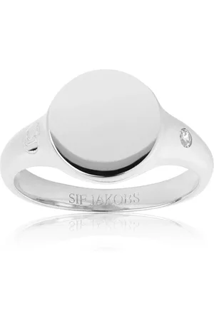 Sif Jakobs Femme, Accessoires, Gris, Taille: 50 MM Bague Follina Plain Petit