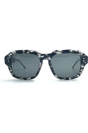 Thom Browne Homme, Accessoires, Gris, Taille: ONE Size Lunettes de soleil carrées gris foncé
