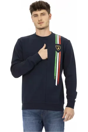 AUTOMOBILI LAMBORGHINI Homme, Sweatshirts et sweats à capuche, Bleu, Taille: L SweaT-shirt Homme en Coton Bleu