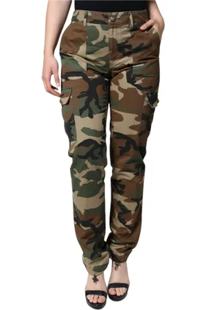 Dolce & Gabbana Femme, Pantalons, Multicolore, Taille: 38 FR Pantalon Cargo Multicolore avec Détails Logo