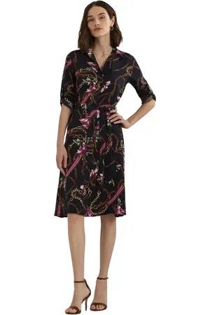 Ralph Lauren Femme, Robes, Bleu, Taille: 38 FR Robe chemise à imprimé floral