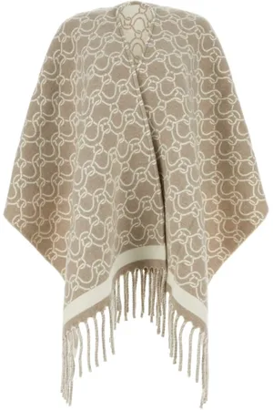 Salvatore Ferragamo Femme, Vestes, , Taille: ONE Size Cape en laine brodée