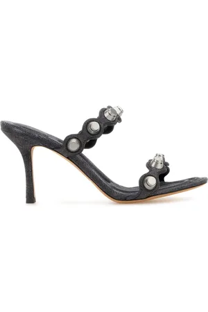 Alexander Wang Femme, Chaussures, Gris, Taille: 36 1/2 EU Mules Riot en cuir gris foncé