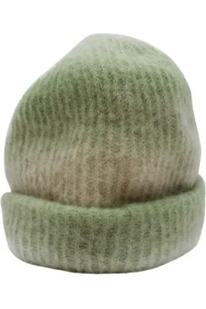 ALTEA Unisex, Accessoires, Multicolore, Taille: ONE Size Bonnet Doux en Alpaga Vert et Beige