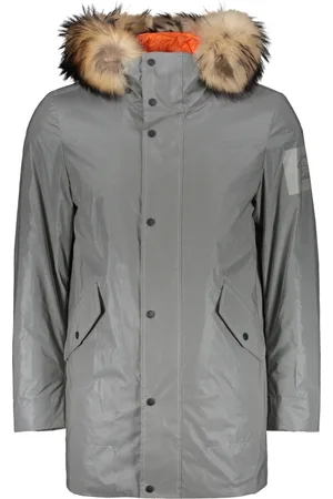 Paul & Shark Homme, Manteaux, Gris, Taille: M Parka à capuche réfléchissante avec fourrure d