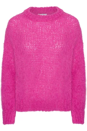 American Dreams Femme, Pulls, Rose, Taille: 38 FR Pull doux en alpaga rose fluo