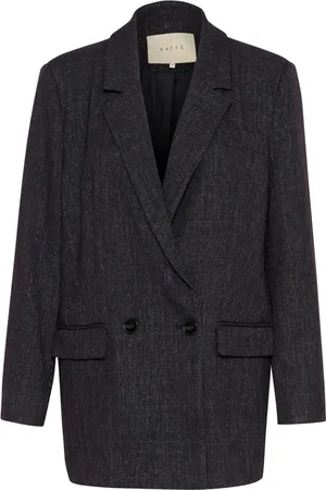 Kaffe Femme, Vestes, Noir, Taille: 42 FR Blazer à Carreaux Gris Foncé