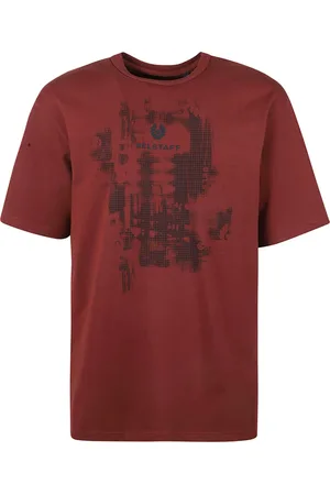 Belstaff Homme, Tops, Rouge, Taille: S T-shirt en Jersey de Coton Rouge avec Logo