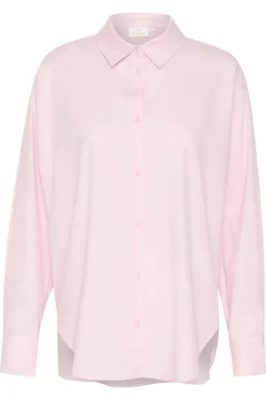 Kaffe Femme, Blouses et Chemises, Rose, Taille: 44 FR Chemise Classique avec Ceinture