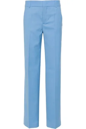 Moschino Femme, Pantalons, Bleu, Taille: 38 FR Pantalon à Plis pour un Look Élégant