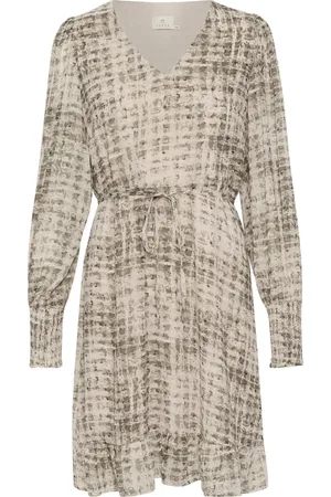 Kaffe Femme, Robes, Multicolore, Taille: 42 FR Robe Grise à Carreaux