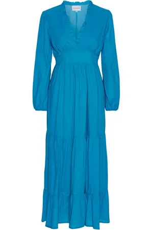 American Dreams Femme, Robes, Bleu, Taille: 40 FR Chemise en Coton Bleu Ciel à Manches Longues